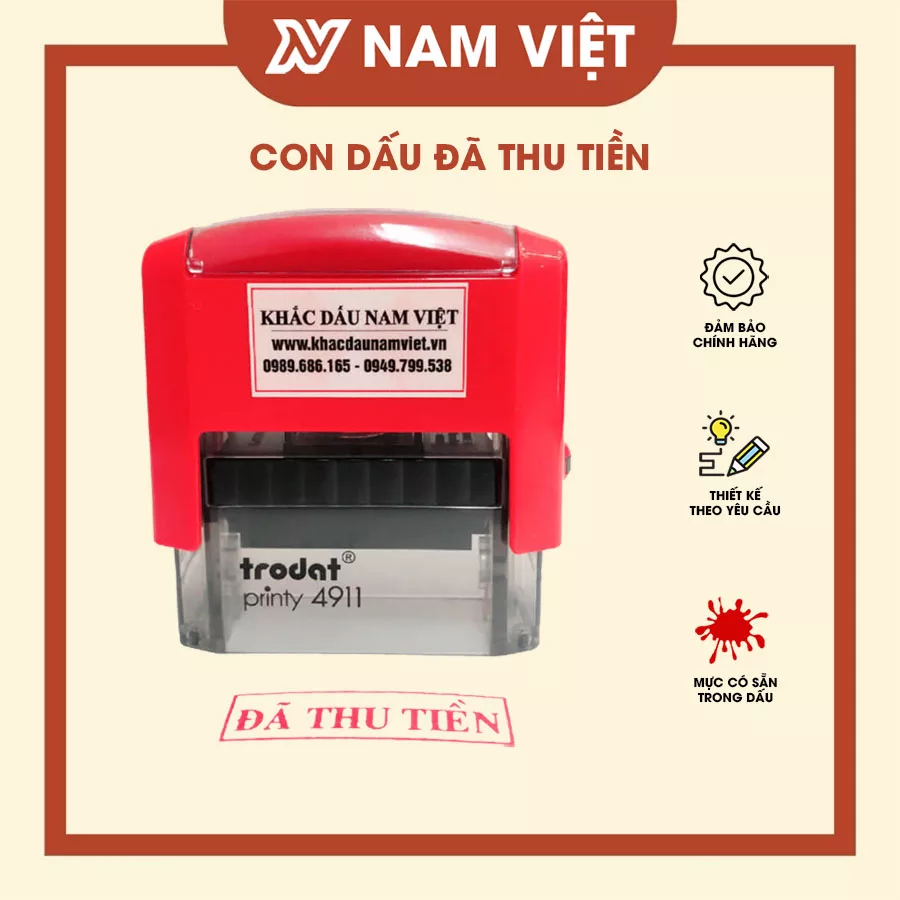 Khắc dấu đã thu tiền